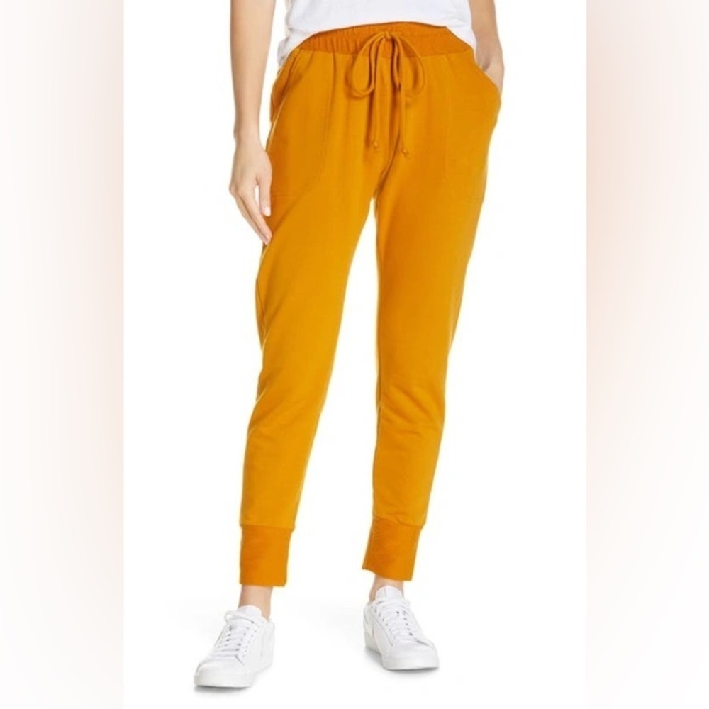 Free People Movement Sunny Skinny Sweatpant Jogger in Gold High Rise